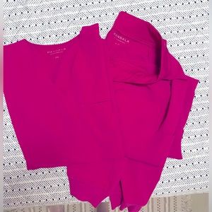 Mandala scrub Set Fuchsia in color. Top 2XL Bottom XL tall.